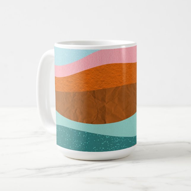 Cool Wave Mug – Retro Ocean-Inspired Design (Front Left)
