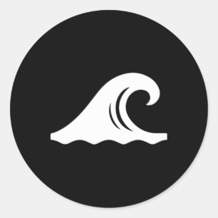 Cool Waves Symbol Surfer Surfing Surf Coastal Beac Classic Round Sticker