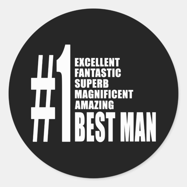 Cool Wedding Favours : Number One Best Man Classic Round Sticker (Front)