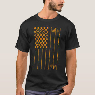 Cool Weightlifting Bodybuilding American Flag Gym  T-Shirt