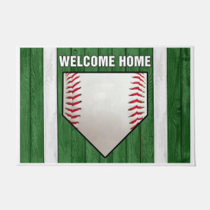 Cool Welcome Home Mat, Baseball Player Doormat