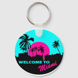 Cool Welcome to Miami design Key Ring