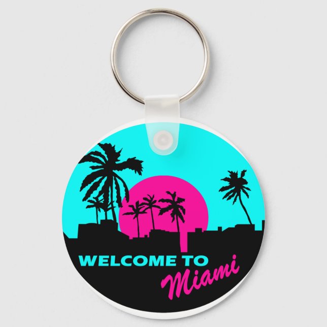 Cool Welcome to Miami design Key Ring (Front)