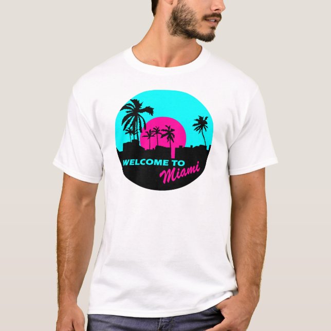 Cool Welcome to Miami design T-Shirt (Front)