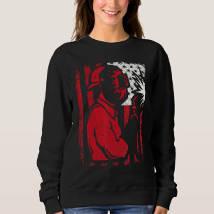 Cool Welding Us Flag For Men Women Welder Welding Sweatshirt