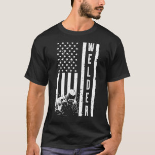 Cool Welding Us Flag For Men Women Welder Welding T-Shirt