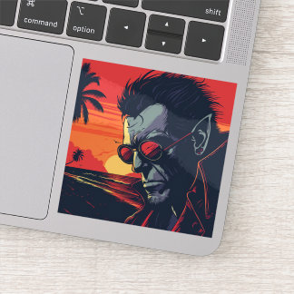 Cool Werewolf Retro Sunset