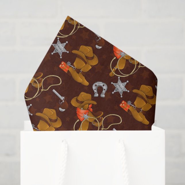 Cool Western cowboy pattern tiled Tissue Paper (Gift Bag)