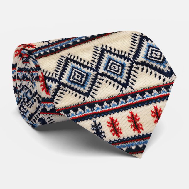 Cool Western embroidery tiled pattern  Tie (Rolled)