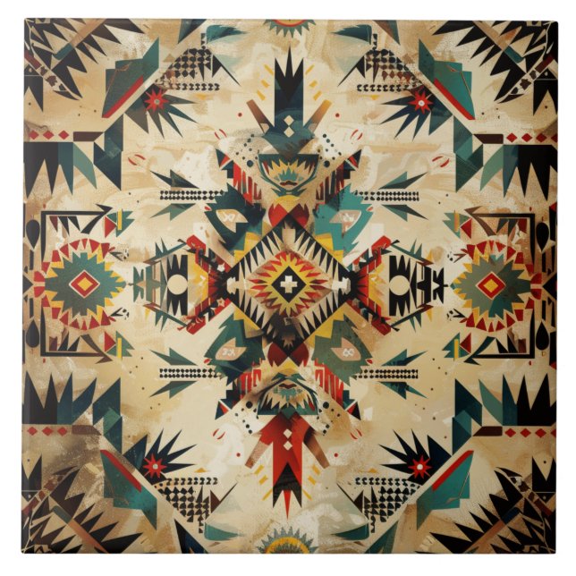 Cool Western Indian pattern  Ceramic Tile (Front)