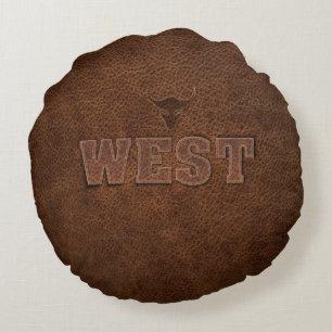 Cool Western Text - Customize It Round Cushion