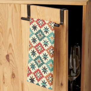 Cool Western tiled pattern  Tea Towel
