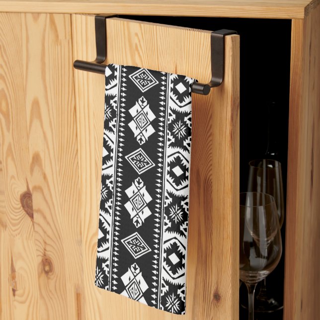 Cool Western tiled pattern Tea Towel (Thirds Fold)