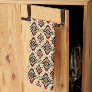 Cool Western tiled pattern Tea Towel