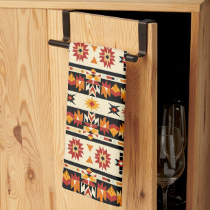 Cool Western tiled pattern  Tea Towel