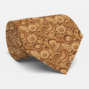 Cool Western tooled leather pattern  Tie