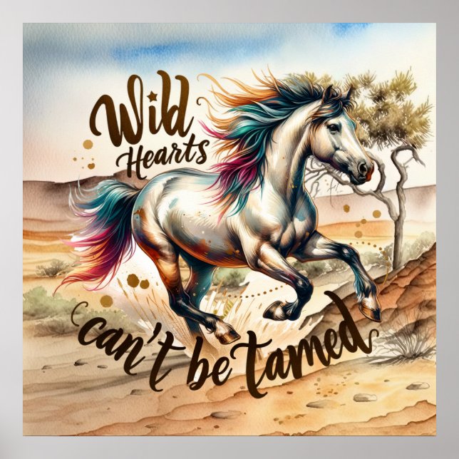Cool Western wild hearts horse Poster (Front)