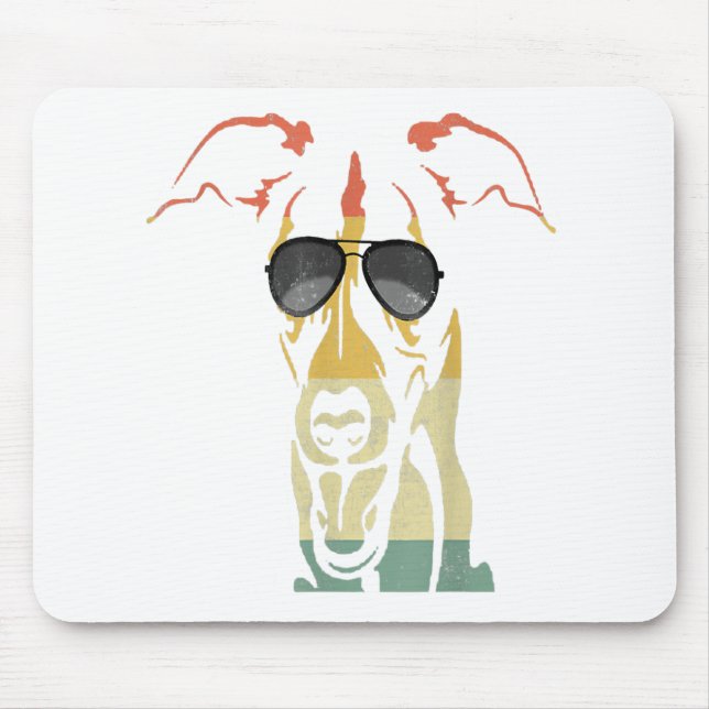 Cool Whippet Lover Dogs Retro Vintage Mouse Pad (Front)