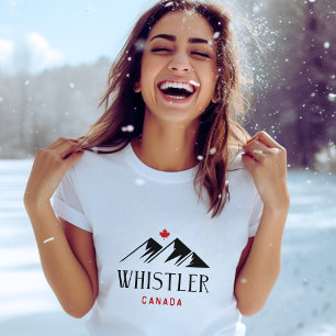 Cool Whistler Canada Mountains Maple Leaf T-Shirt
