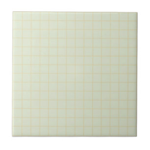 Cool White & Cream Chequered Retro Minimalist Ceramic Tile