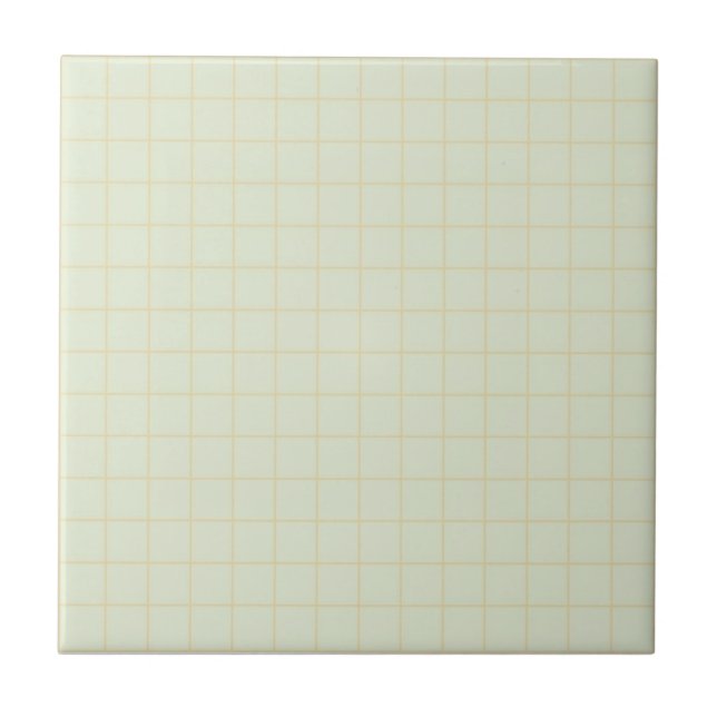 Cool White & Cream Chequered Retro Minimalist Ceramic Tile (Front)