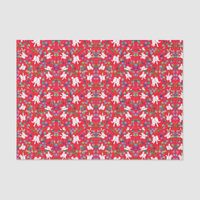 Cool white elephant Christmas gift tissue paper (Front)
