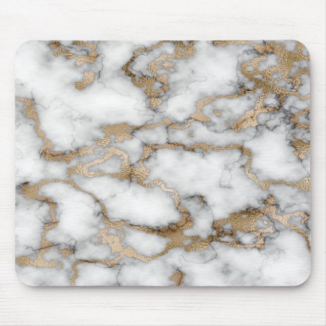 Cool White Gold Marble Texture   Mouse Pad (Front)