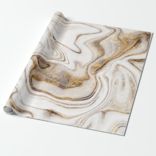 Cool White Gold Marble Texture Wrapping Paper