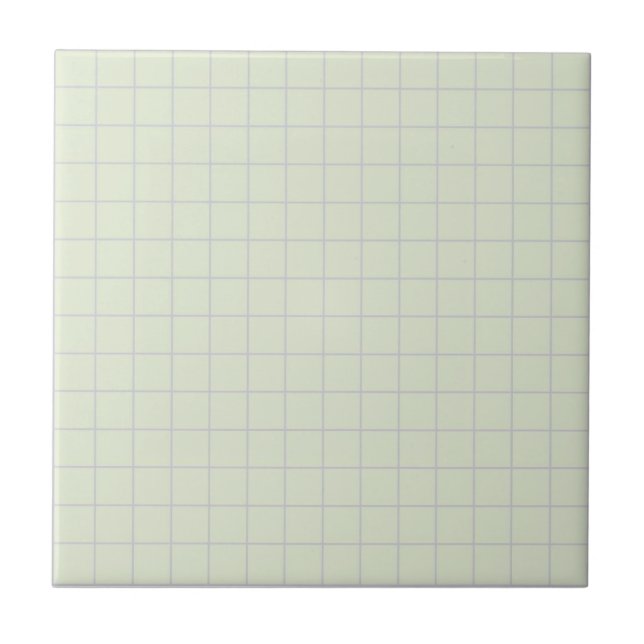 Cool White & Lilac Chequered Pattern Retro Ceramic Tile (Front)