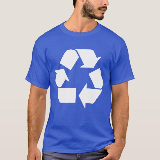 Cool White Recycle Symbol T-Shirt (Front)