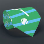 Cool White Tennis Racquets Pattern Stripes Green  Tie<br><div class="desc">White and green stripes Tennis Rackets Pattern For Him | Summer Tennis Court. Gift for tennis player, white racquet tennis match on a green background. Personalised Gift for a tennis player. Trendy tennis players home decor. Trendy modern tennis player gifts. Cool retro modern gift for your school tennis coach or...</div>