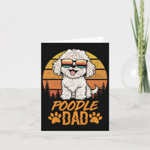 Cool White Toy Poodle Dad Fathers Day For Paw Dadd Card
