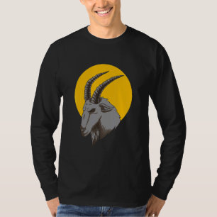 Cool Wild Goat Animal Horn Sunset Silhouette Capri T-Shirt