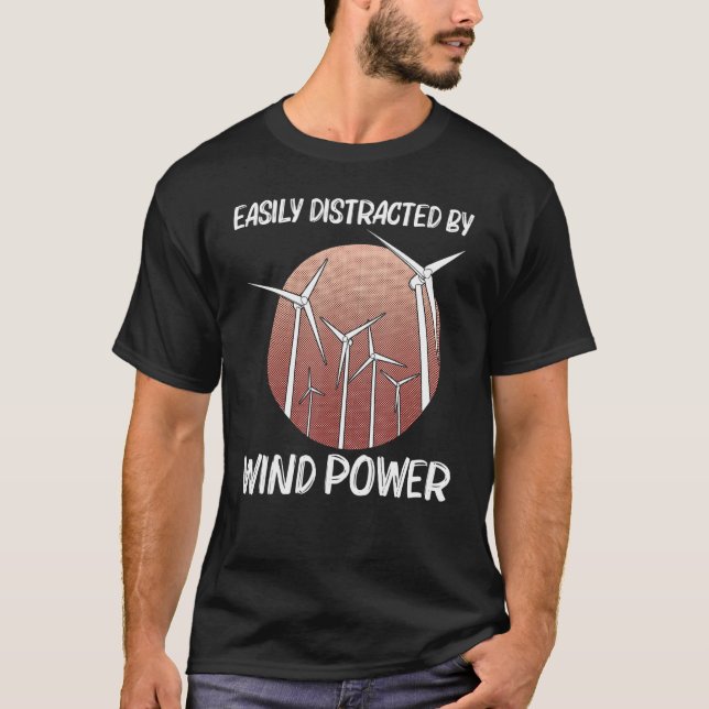 Cool Wind Power For Men Women Wind Turbine Renewab T-Shirt (Front)