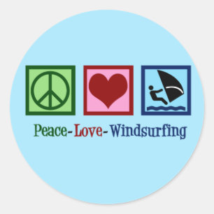 Cool Windsurfing Classic Round Sticker