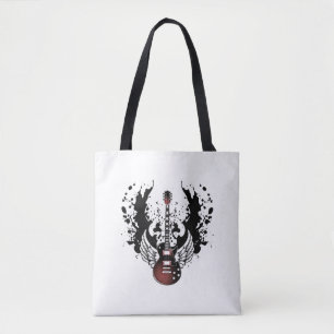 Cool Winged Guitar Rock Music Rockabilly Musician Tote Bag