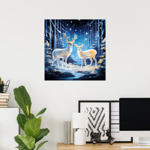 Cool Winter deer lovers Poster