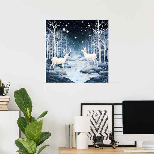 Cool Winter deer lovers  Poster (Home Office)