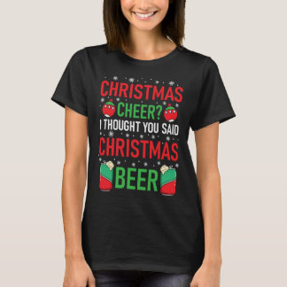 Cool Winter Holiday  Beer Drinking  Christmas Humo T-Shirt