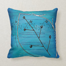 Cool Winter Leaf Abstract Pillow