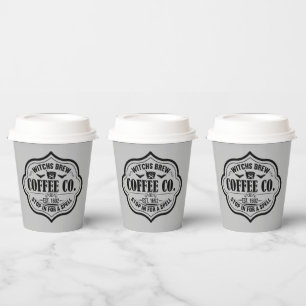 cool witches brew coffee company Halloween Paper Cups