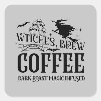 Cool witches brew coffee Halloween Square Sticker