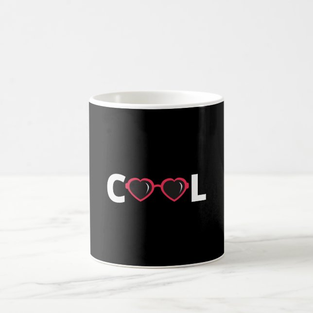 Cool - with red heart sunglasses coffee mug (Center)