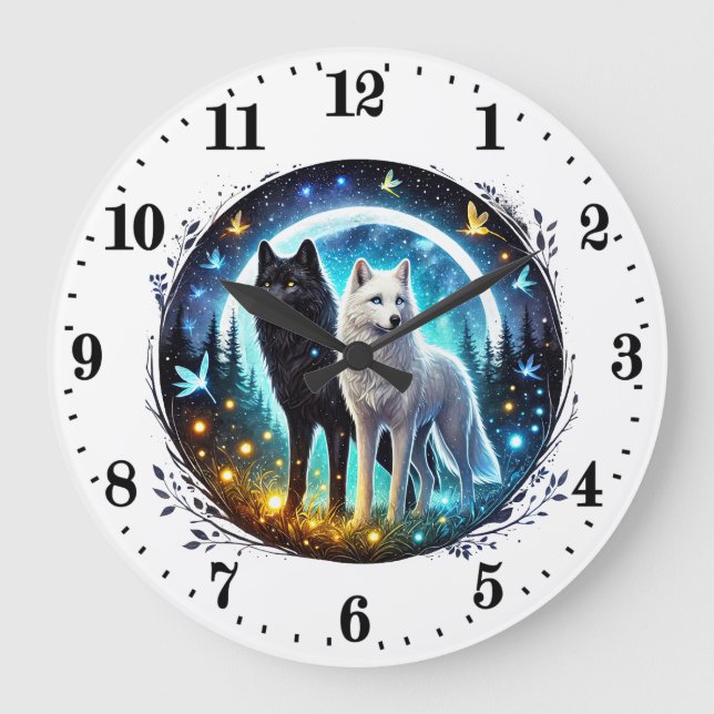Cool wolf animal lovers Clock (Front)