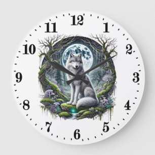 Cool wolf animal lovers large clock