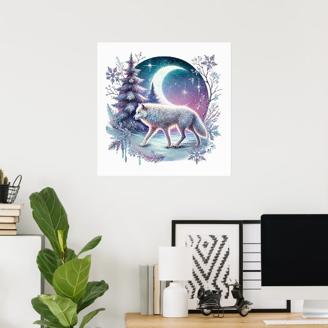 Cool wolf lovers animal  poster (Home Office)