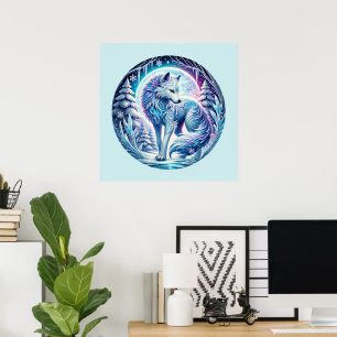 Cool wolf lovers animal  poster