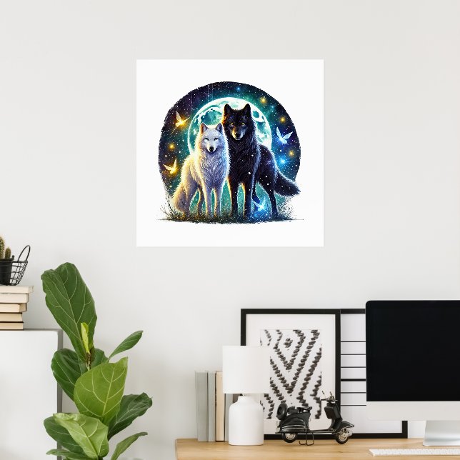 Cool wolf lovers animal  poster (Home Office)