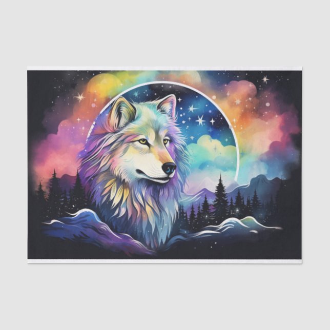 Cool wolf lovers stars tissue paper (Front)