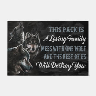 Cool Wolf Saying Doormat, Funny Quotes Doormat